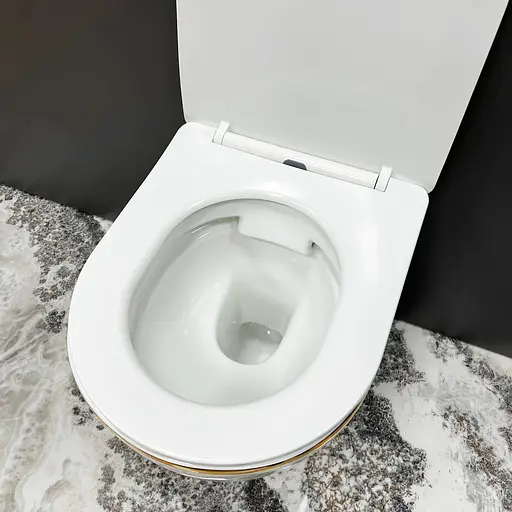 Подвесной унитаз VBI Vulcano gold edge VBI-020402, Золотой - фото 2