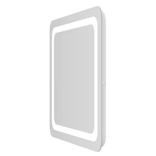 Дзеркало підвісне прямокутне 80*70см, з підсвічуванням по контуру, з кнопковим вимикачем Volle Luna Tanga 1648.52118700, Білий матовий - фото 2