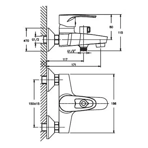 Змішувач для ванни Haiba XIDE 009 (HB0402) - фото 2