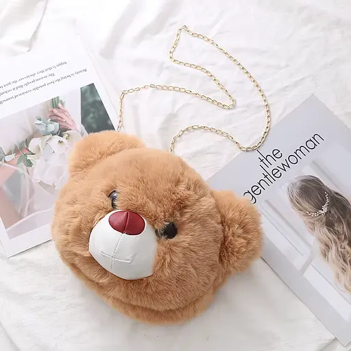 Рюкзак-сумка пушистая Медвежонок, 19x25 см, 3387DSCN (в ассортименте) - фото 4