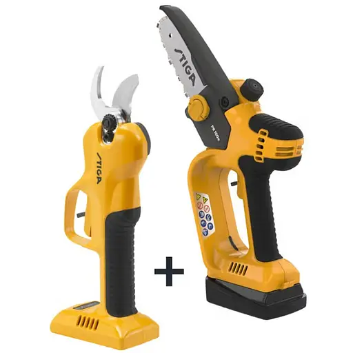 Набор аккумуляторный Секатор + Минипиловая цепная Stiga SP100eKit - фото 1