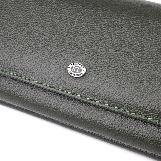 Горизонтальный кошелек с карманом для телефона из натуральной кожи ST Leather 19х10х3 см acs0029674 - фото 5