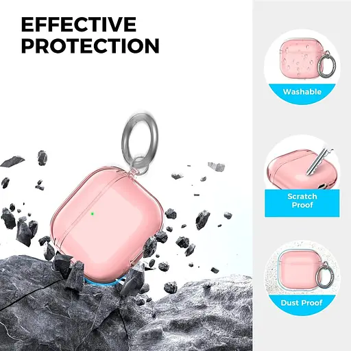 Чехол AhaStyle Silicone Case для Apple AirPods 4 Transparent Pink (CP-WG164-CPK) [133824] - фото 4