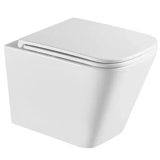 Унитаз подвесной Mixxus Premium Quadro-0301-R 490x340x360 мм, система смыва Rimless MP6452, Белый - фото 1