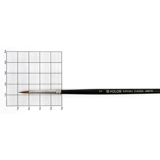 Кисть колонок круглая Classic 3007R №2 короткая ручка Kolos