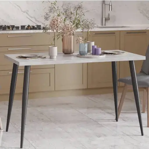 Кухонний стіл Марсель 50 Ferrum-decor 75x120x70 Чорний метал ДСП Бетон 32 мм (FRD-106703)