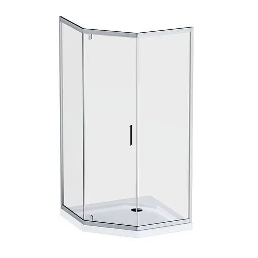 Душевая кабина Am. Pm Gem 5-corner Pivot 90x90 см без поддона хром матовый W90UG-405-090MT, прозрачная, хром матовый - фото 8