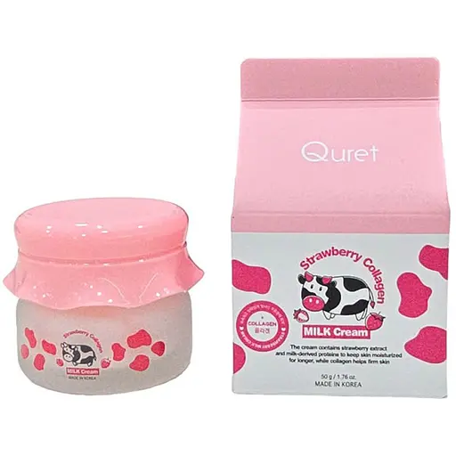 Крем для обличчя Quret Collagen молочний полуниця 50 мл - фото 1