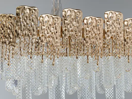 Дизайнерська кришталева люстра овальної форми для вітальні, 10 ламп - фото 4