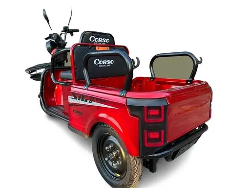 Электроскутер Трехколесный Corso "SiG-8 PRO" (1200W, 72V,28Ah) Красный - фото 4