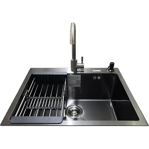 Комплект мойка+смеситель Romzha Arta U-550S Max BL(A) - фото 2