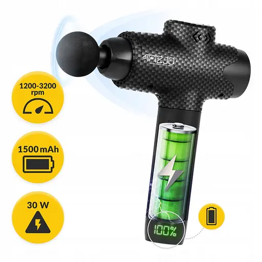 Ручний перкусійний масажер 4FIZJO Massage Gun Evo 30 Вт (масажний пістолет) 4FJ0591 (P-5907739319920) - фото 3