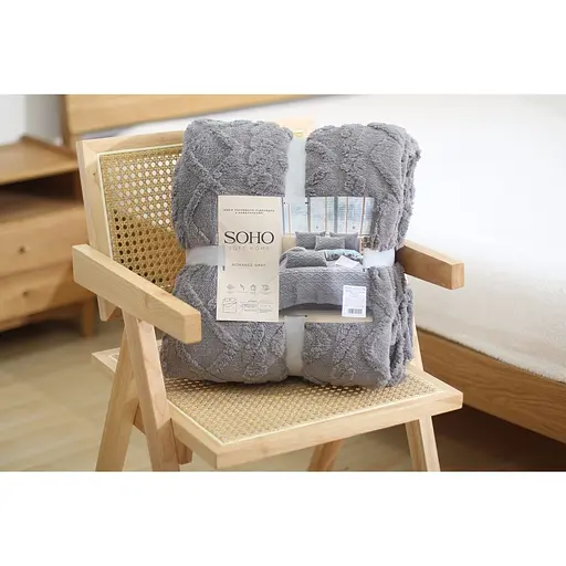 Набір текстилю Soho Romance Gray ковдра 200х220 см + 2 наволочки 50х70 см (Set carpet+ pillow Gray) - фото 3