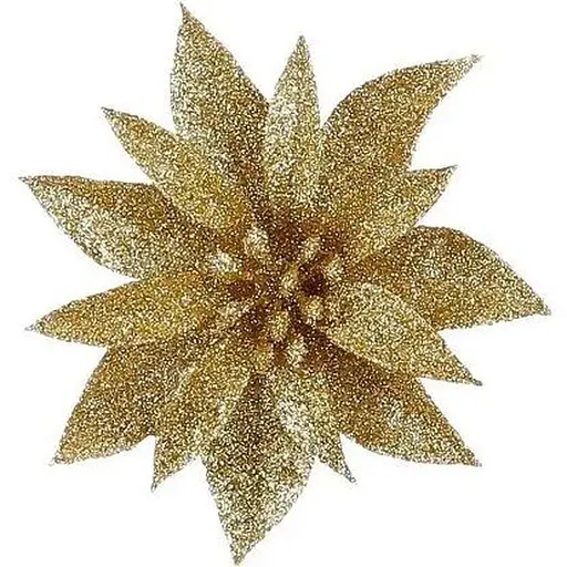 Цветок декоративный Mica Decorations на клипсе 10 см золотой 3 шт. (1181051)