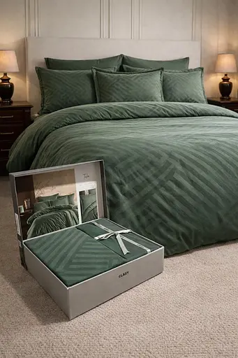 Комплект постільної  білизни євро 200х220  Premium сатин темно-зелений TC303376153