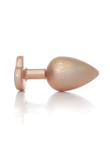 Анальна пробка з кристалом Jewellery Pearl Gold Heart Plug M 8 см (прозорий) - фото 5