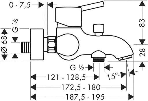 Смеситель для ванны Hansgrohe Talis S 32420000 Хром - фото 2