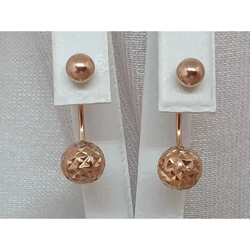 Золотые серьги Шарики.  1101081А - фото 3