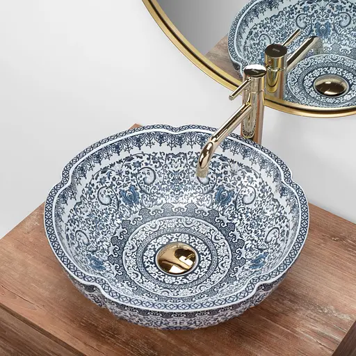 Умивальник Rea Vivien накладний REA-U5666, Синий - фото 4