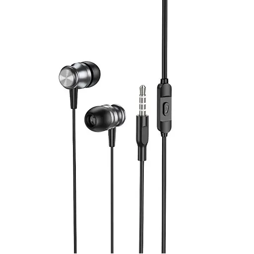 Навушники Borofone BM75 Platinum металеві універсальні earphones with microphone 1.2m (сірий) - фото 2