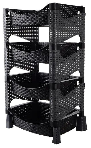 Этажерка 4-х ярусная Violet House 0740 Ротанг Гэлакси Black (7035364) - фото 2