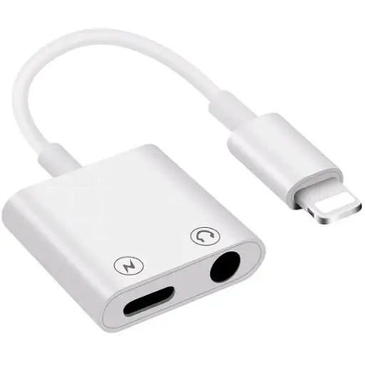 Аудиоадаптер для Apple разветвитель Lightning TRRS 3.5 F/ Lightning F 0.1 м белый