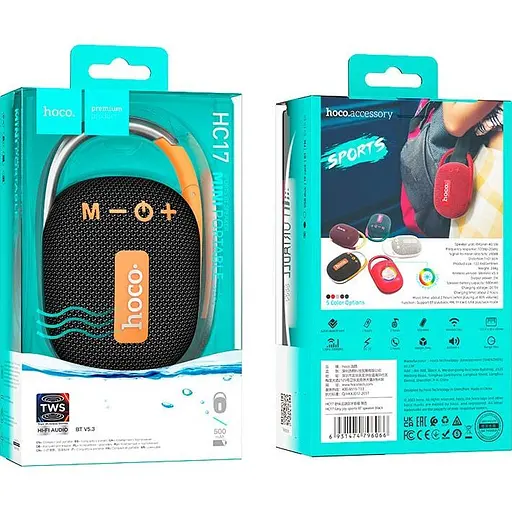 Портативна акустика Hoco HC17 Easy Joy Sports Black [93449] - фото 3