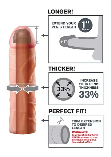 Насадка для пениса Pipedream Perfect Extension Flesh 17.5 см телесный - фото 8
