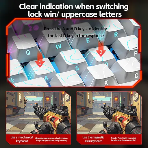 Игровая клавиатура LANGTU MC68 с магнитными переключателями (Hall), 68 клавиш, Белый - фото 4