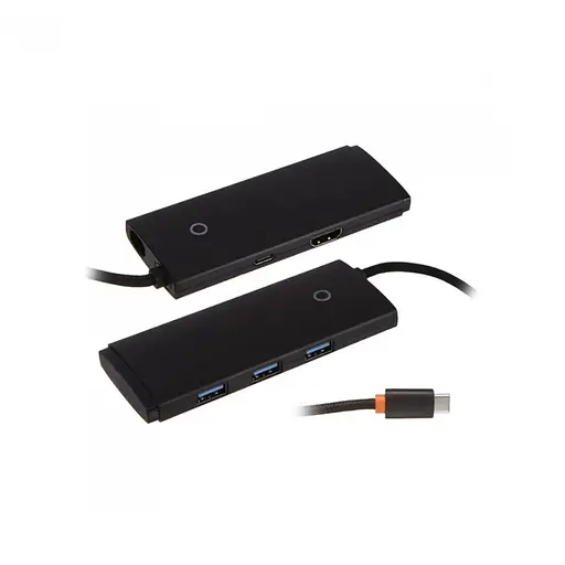 USB-Hub Baseus Lite Series 5-Port Type-C HUB Docking Station (Type-C to HDMI+USB3.0*3+PD) Black - фото 3