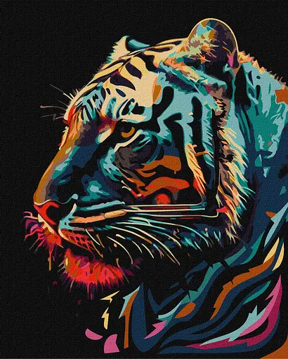 Набір для розпису по номерах Хижий красень з фарбами металік extra, 40x50 см, КНО6518