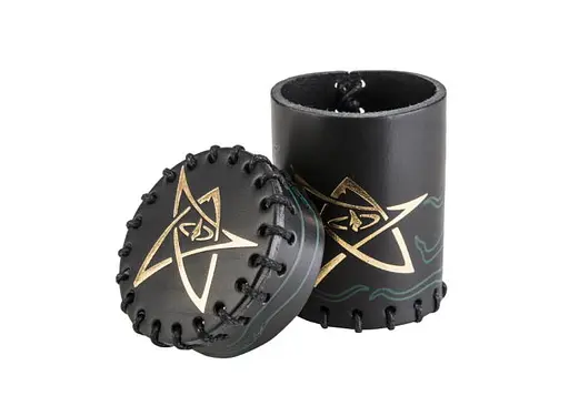 Настільна гра Q-Workshop Чаша для кубиків Call of Cthulhu Black & green-golden Leather Dice Cup (CCTH101) - фото 2