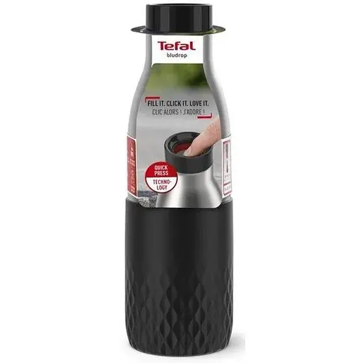 Tefal Термобутылка Bludrop soft touch, 500мл, нержавеющая сталь, графитовый