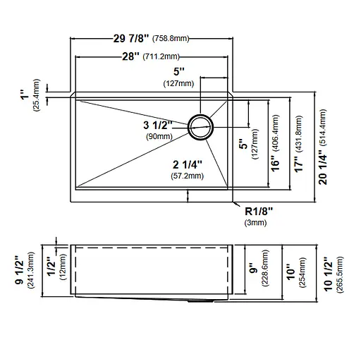 Кухонная мойка Kraus Kore KWF410-30, Нержавеющая сталь - фото 3