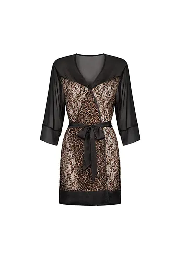 Пеньюар Obsessive Allunes 2XL/3XL леопардовий - фото 5