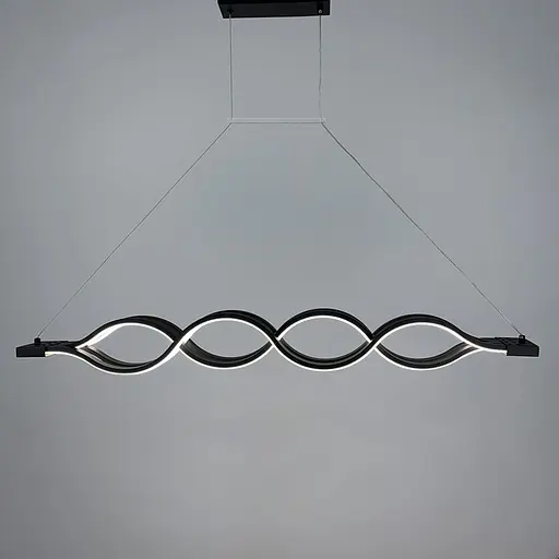 Видовжена чорна LED люстра-хвиля у стилі хай-тек в двох розмірах Line.F Довжина 100 см - фото 6