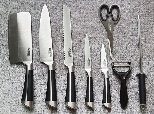 Найлучший набор качественных ножей для кухни Benson 8в1 из нержавеющей стали на вращающейся подставке - фото 2