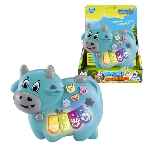 Пианино Корова WToys, озвученная на украинском языке, интерактивная (в ассортименте)