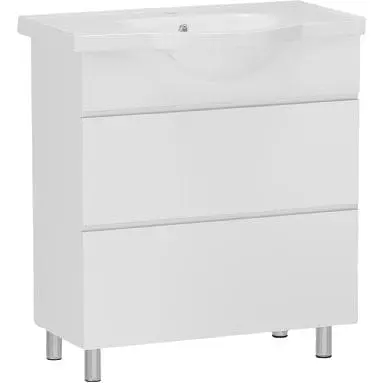 Тумба для підлоги RJ Aster-XO з умивальником RJ Lotus RZJ201 65 см Білий RJFU049-0165WHSET(RJFU049-0165WH + RZJ201) Білий - фото 1
