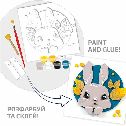 Набір картина 3D Rosa Talent Зайченя МДФ ґрунтоване 18х18 см - фото 2