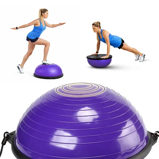 Балансировочная платформа (полусфера) Cornix Bosu Ball 58 см с эспандерами Violet XR-0454 - фото 2