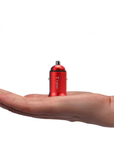 Автомобільний зарядний пристрій T-PHOX Zega 3.1A Dual USB red - фото 2