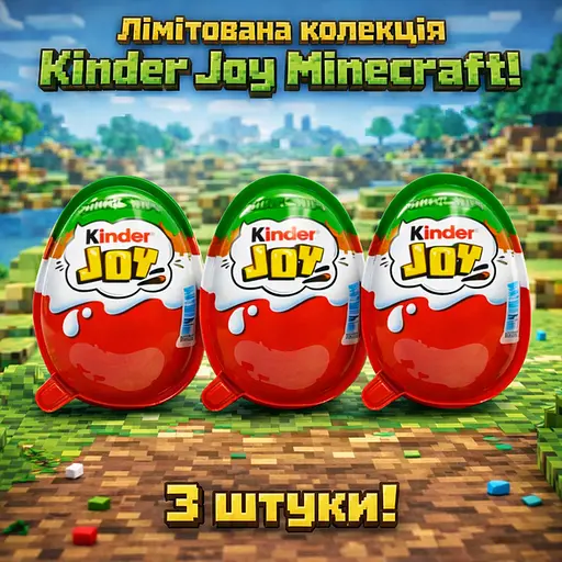 Набір Kinder Joy 3 шт  Кіндер Minecraft Майнкрафт по 20 г - фото 2