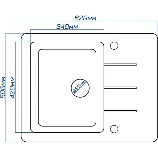 Кухонна мийка Romzha Patrat 62 Bezhvy (402) - фото 2