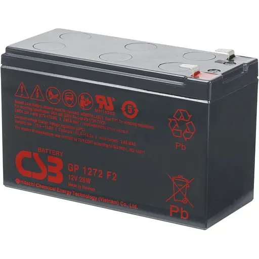 Аккумулятор CSB AGM 12V (12V/7.2Ah/86.4Wh) (GP1272F2-28W) [154010] - фото 1