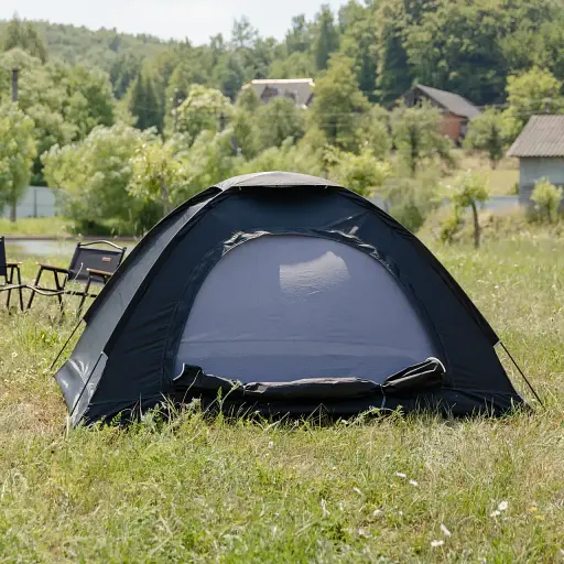 Намет туристичний Lugi LU-025B двомісний 200 * 150 * 120 см чорний - фото 3