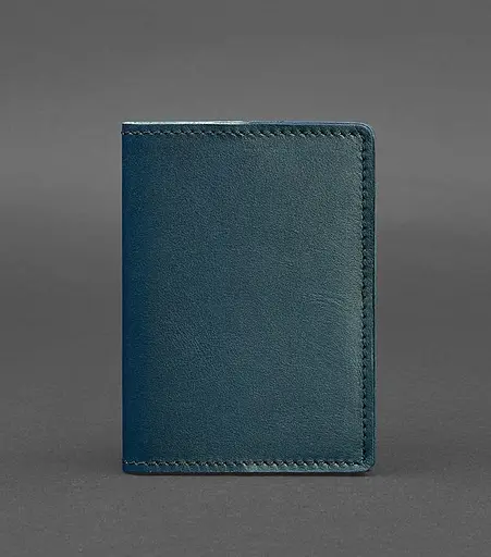 Шкіряна обкладинка для паспорта та військового квитка 1.3 зелена - фото 1