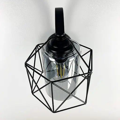 Металлическое бра в стиле Лофт в черном корпусе Арт. W 8180/1 Line F - фото 5