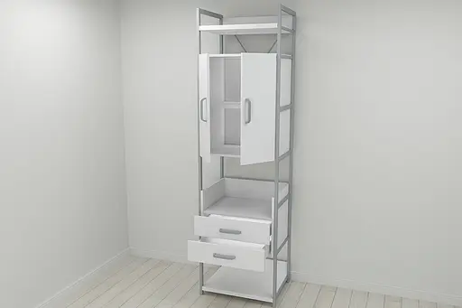 Шафа Гардероб Уні секція 5 серії Конект Ferrum-decor 220x60x50см Сірий метал ДСП Білий 32 мм (FRD-104515) - фото 9