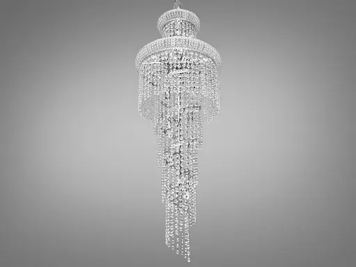 Вражаюча, сучасна каскадна кришталева люстра на 21 лампу, хром - фото 2